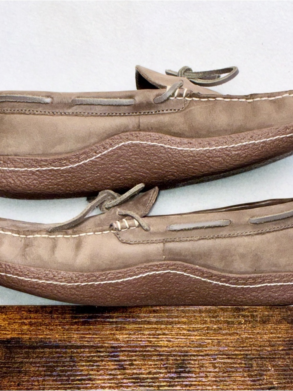 L.L. Bean Wicked Good Moc Slippers Brown Suede Flannel Lined Men’s 9M Cozy